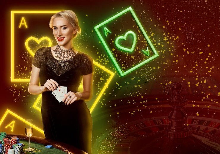 Tampilan layar permainan blackjack dan baccarat di Asia Gaming dengan dealer langsung